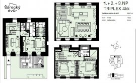 Apartment, 4+kk, 1<sup>st</sup> Floor, 209.6 m<sup>2</sup>