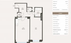 Apartment, 2+kk, 3<sup>th</sup> Floor, 51.9 m<sup>2</sup>