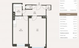 Apartment, 2+kk, 3<sup>th</sup> Floor, 51.1 m<sup>2</sup>