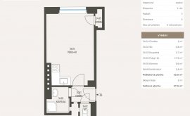 Apartment, 1+kk, 3<sup>th</sup> Floor, 27.6 m<sup>2</sup>