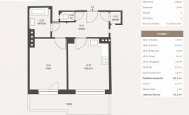 Apartment, 2+kk, 4<sup>th</sup> Floor, 51.4 m<sup>2</sup>
