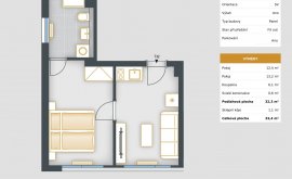 Apartment, 2+kk, 7<sup>th</sup> Floor, 32.3 m<sup>2</sup>