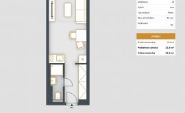 Apartment, 1+kk, 8<sup>th</sup> Floor, 22.6 m<sup>2</sup>