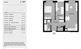 Apartment, 3+kk, 2<sup>nd</sup> Floor, 68.9 m<sup>2</sup>