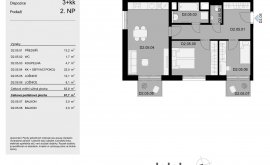 Byt, 3+kk, 2. NP, 67.7 m<sup>2</sup>