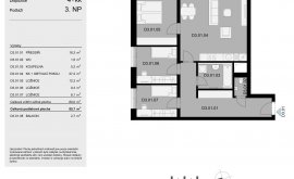 Apartment, 4+kk, 3<sup>th</sup> Floor, 85.7 m<sup>2</sup>
