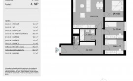 Apartment, 4+kk, 4<sup>th</sup> Floor, 84.4 m<sup>2</sup>