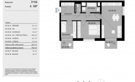 Apartment, 3+kk, 4<sup>th</sup> Floor, 67.2 m<sup>2</sup>