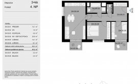 Apartment, 3+kk, 4<sup>th</sup> Floor, 67.2 m<sup>2</sup>