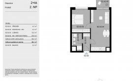 Apartment, 2+kk, 2<sup>nd</sup> Floor, 48.4 m<sup>2</sup>