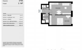Apartment, 2+kk, 2<sup>nd</sup> Floor, 49.7 m<sup>2</sup>