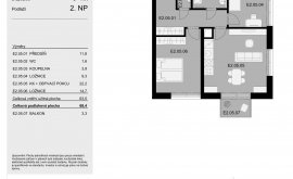 Apartment, 3+kk, 2<sup>nd</sup> Floor, 68.4 m<sup>2</sup>