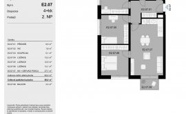 Apartment, 4+kk, 2<sup>nd</sup> Floor, 88.9 m<sup>2</sup>