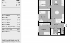 Apartment, 4+kk, 3<sup>th</sup> Floor, 88.7 m<sup>2</sup>