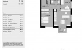 Apartment, 3+kk, 3<sup>th</sup> Floor, 68.4 m<sup>2</sup>