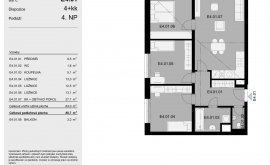 Apartment, 4+kk, 4<sup>th</sup> Floor, 88.7 m<sup>2</sup>