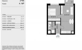 Apartment, 2+kk, 4<sup>th</sup> Floor, 48.4 m<sup>2</sup>