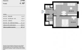 Apartment, 2+kk, 4<sup>th</sup> Floor, 49.7 m<sup>2</sup>