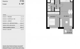 Apartment, 2+kk, 4<sup>th</sup> Floor, 48.5 m<sup>2</sup>