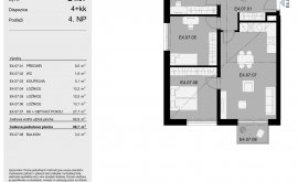 Apartment, 4+kk, 4<sup>th</sup> Floor, 88.7 m<sup>2</sup>